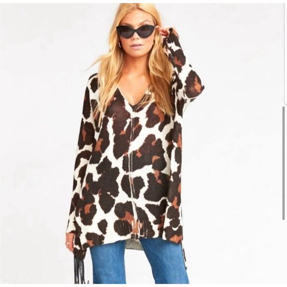 Show Me Your Mumu Hug Me Sweater Wildcat Knit Size X Small Oversized - Picture 1 of 11